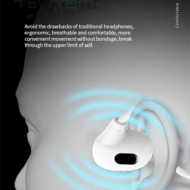 Air Conduction Sports Earbuds Bluetooth 53 Wireless Headphones With Long Battery Life And Built In  4