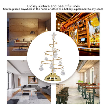 LED Christmas Tree Warm Light Crystal Lamp Decorative Iron Tree Golden Night Light Ornament For Gif 3