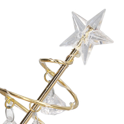 LED Christmas Tree Warm Light Crystal Lamp Decorative Iron Tree Golden Night Light Ornament For Gif 4