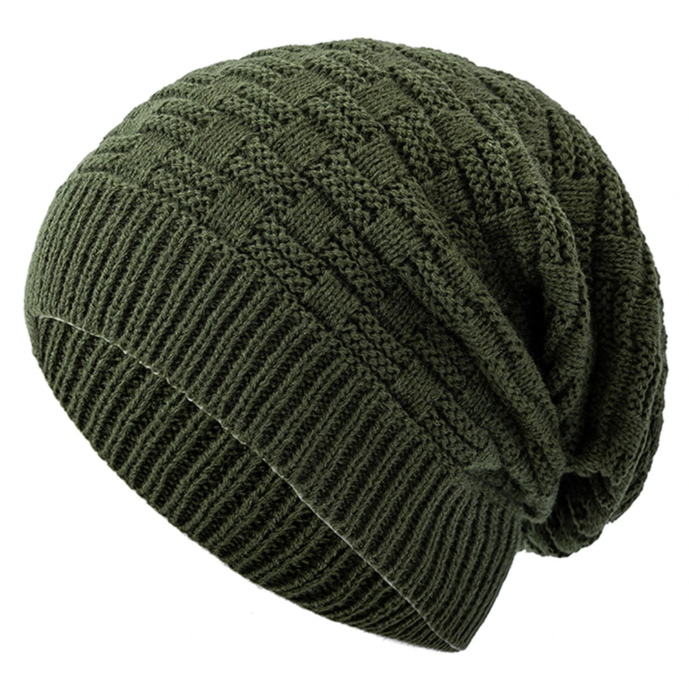 Casual Beanies For Men and Women, Unisex Slouchy Winter Hat Long, Size Knitted Hat, Solid Bonnet Cap