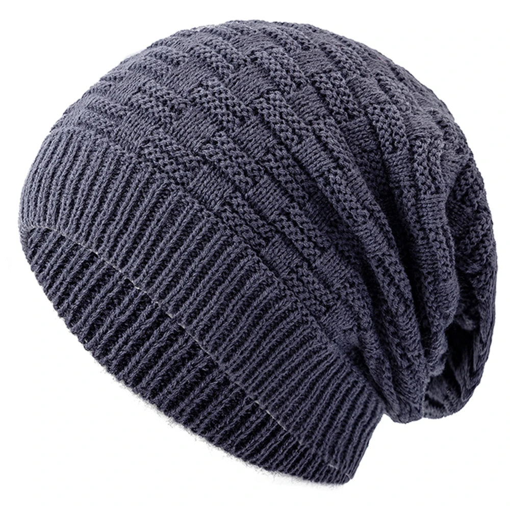 Casual Beanies For Men and Women, Unisex Slouchy Winter Hat Long, Size Knitted Hat, Solid Bonnet Cap