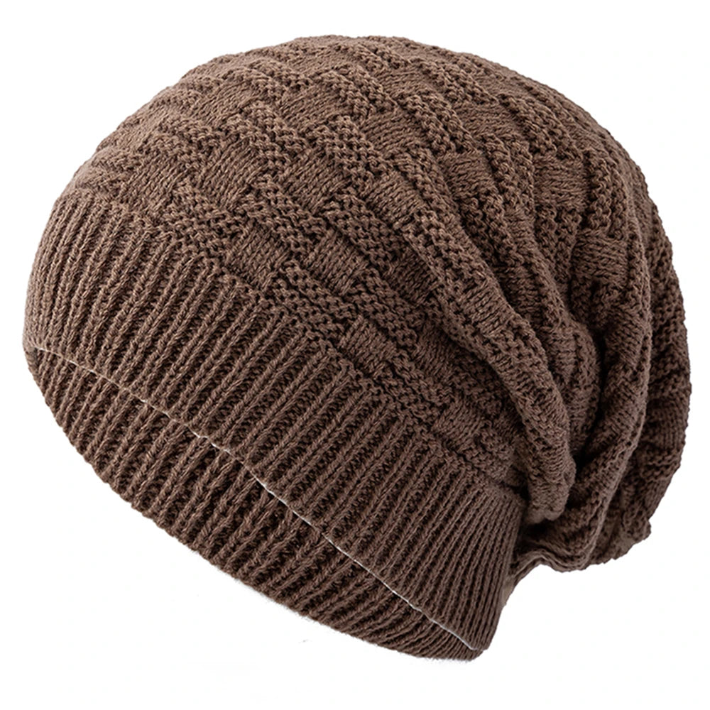Casual Beanies For Men and Women, Unisex Slouchy Winter Hat Long, Size Knitted Hat, Solid Bonnet Cap