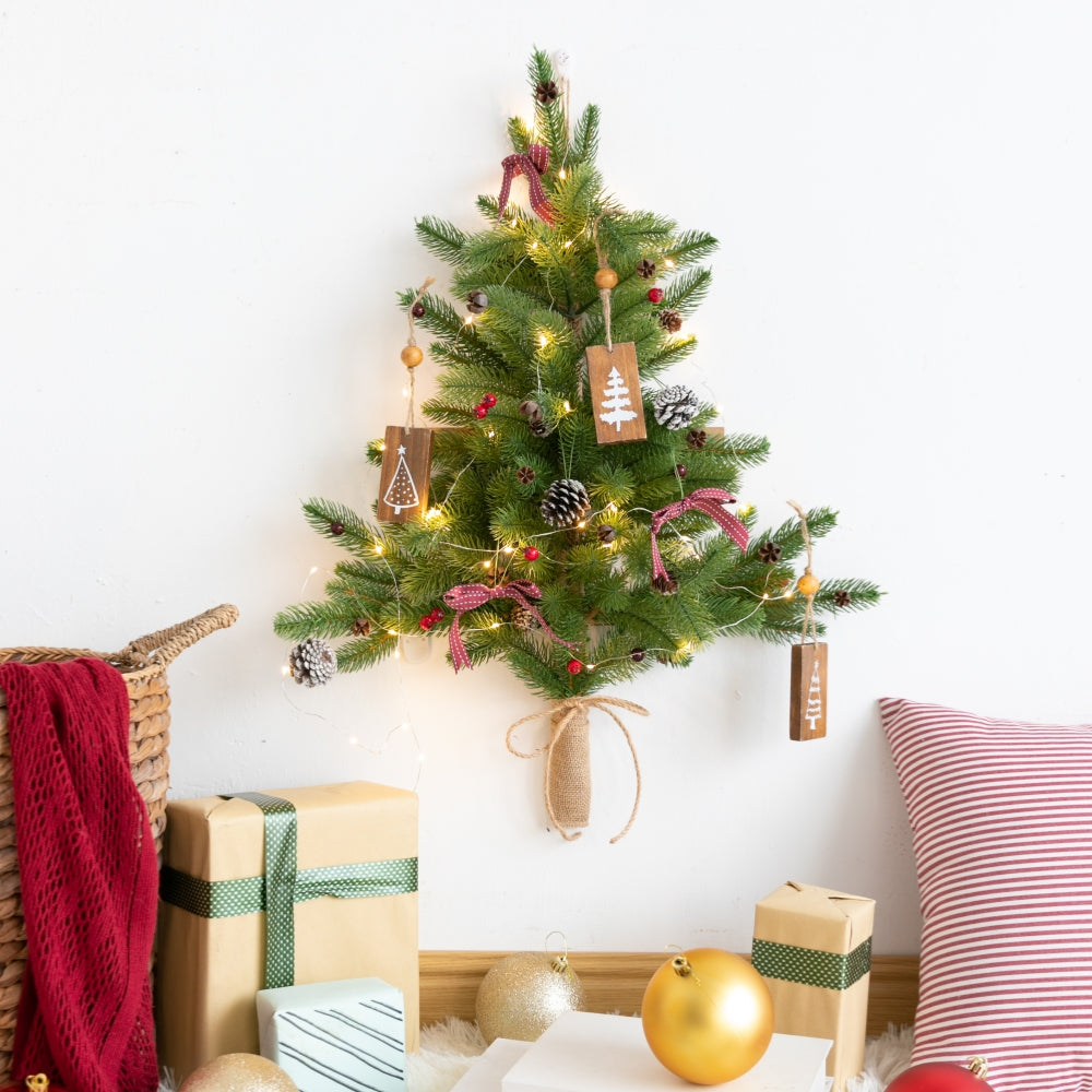 Creative DIY Wall Christmas Tree, LED Light String Decor, Small Door Hanging Christmas Decoration, Home Scene Layout