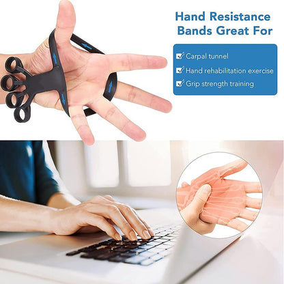 Adjustable Finger Exercise Training Thruster Finger Hand Resistance Band Strength  Recovery 4