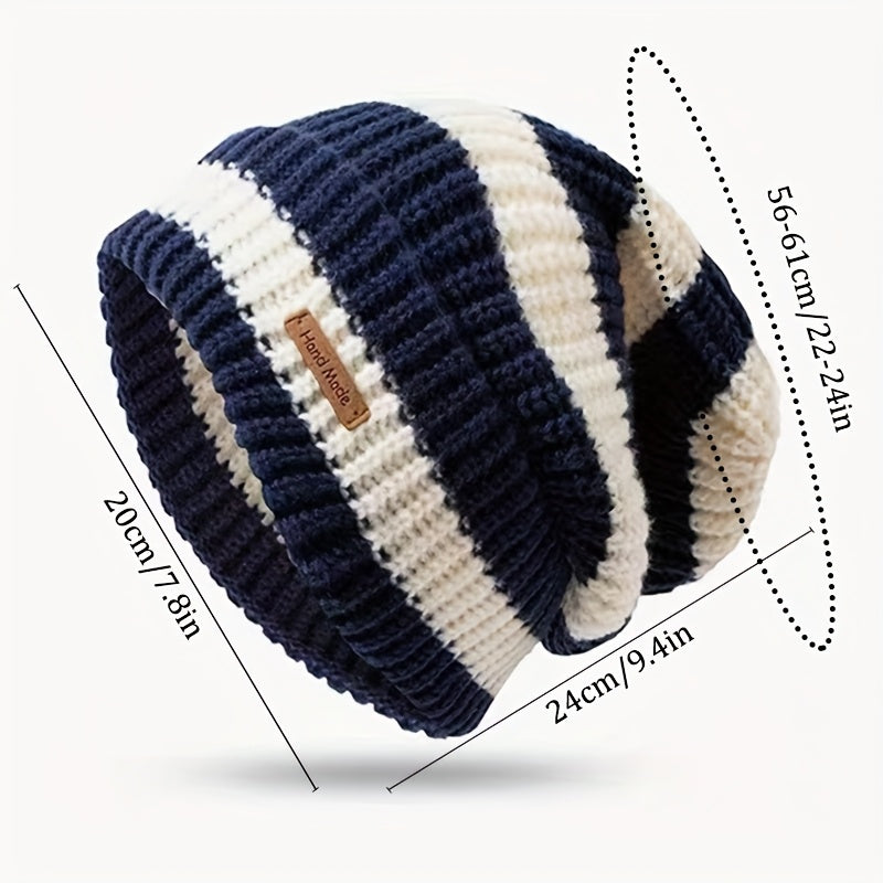 Warm Windproof Autumn Winter Hat Korean Fashion Striped Knitted Hat Trend Lightweight Hat For Men W 3