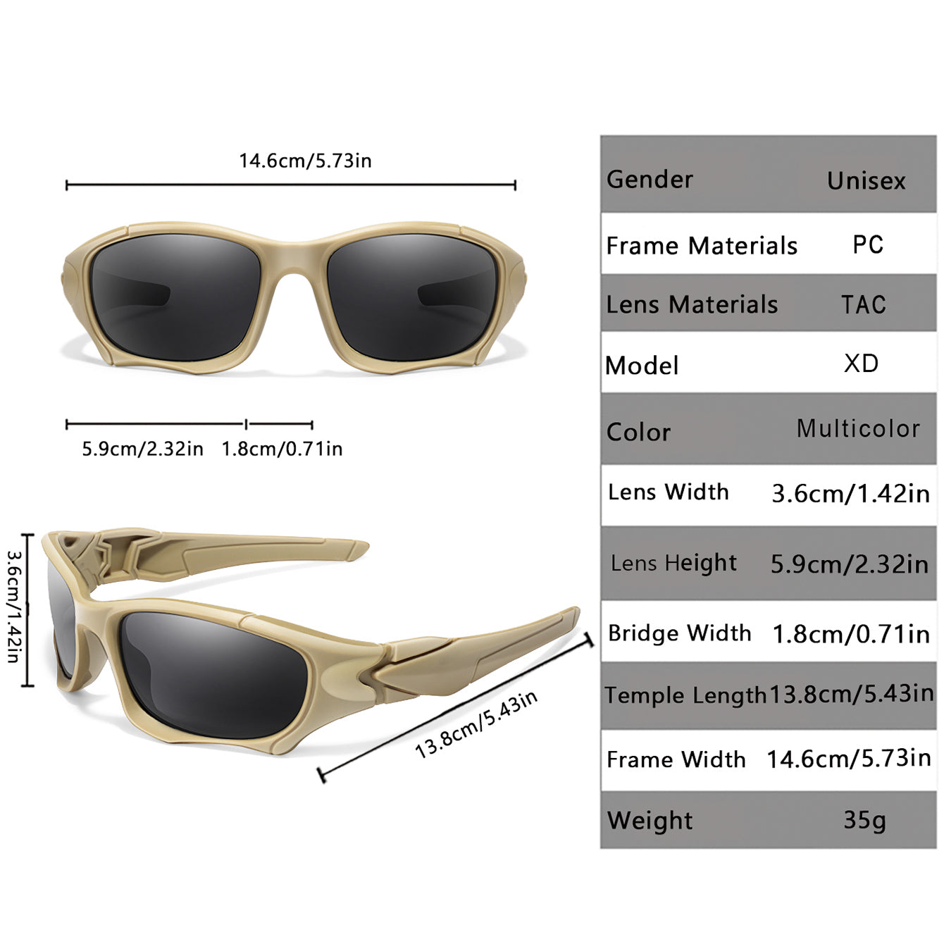 Polarised Sunglasses for Men Women, UV Protection Camouflage Shades, Outdoor Fishing Hiking Cycling Driving Glasses