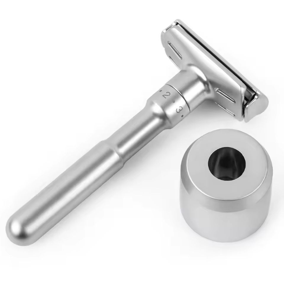 Adjustable Folding Double Edge Safety Razor For Men With 5 TitaniumCoated Blades 12