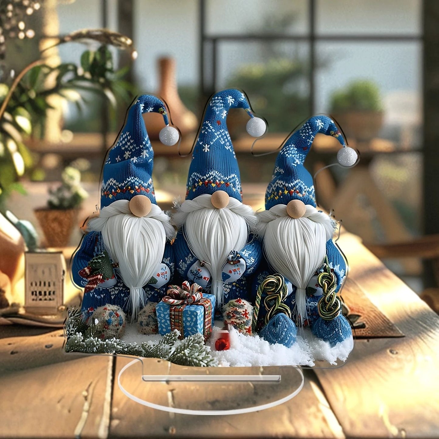 Festive Acrylic Christmas Gnomes Tabletop Decor Set 3 Pcs 2
