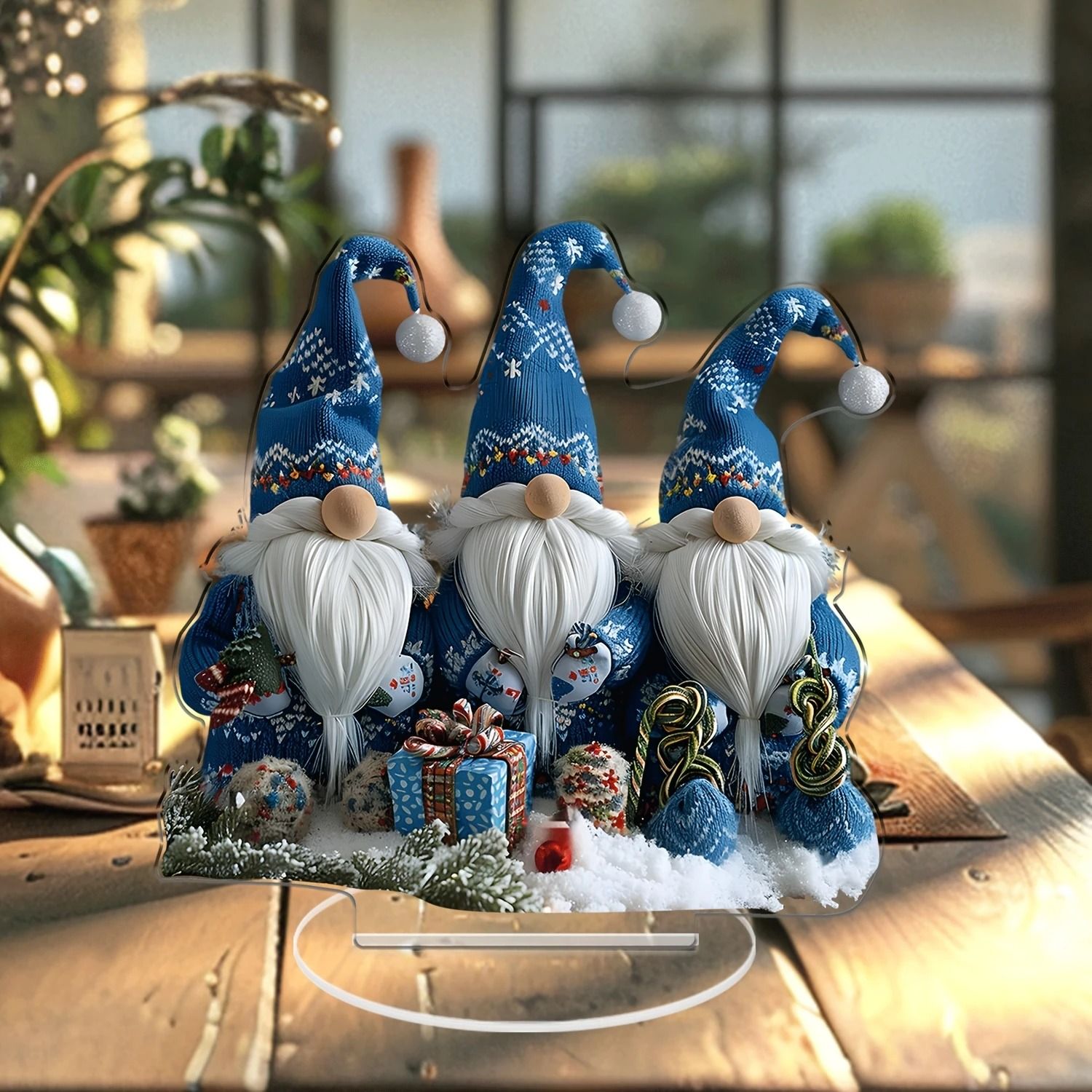 Festive Acrylic Christmas Gnomes Tabletop Decor Set 3 Pcs 2