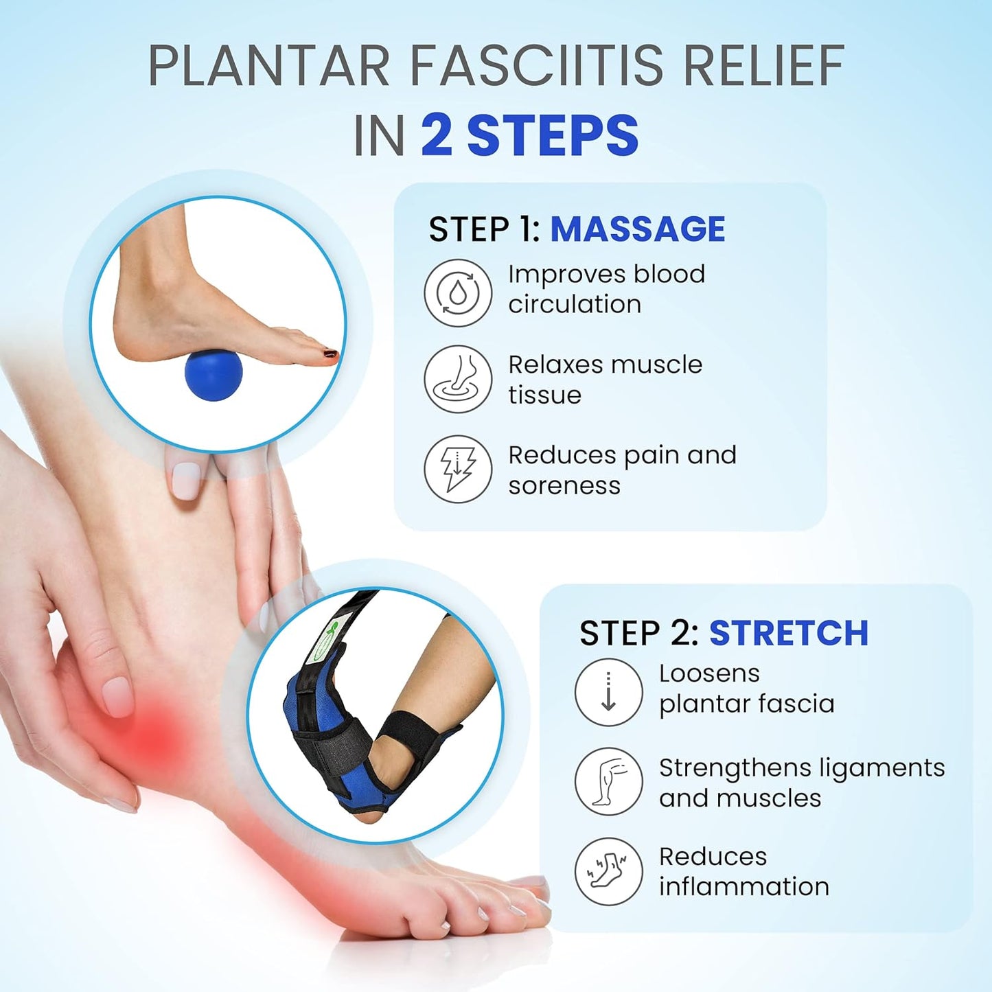 Leg and Foot Stretching Bands for Yoga, Pilates, and Rehabilitation, Relieve Tension
