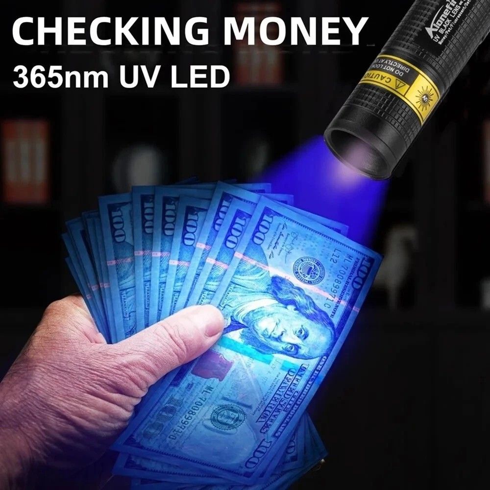365nm Mini UV Blacklight Flashlight  USB Rechargeable  Detect Pet Stains Scorpions Money Marks Mine