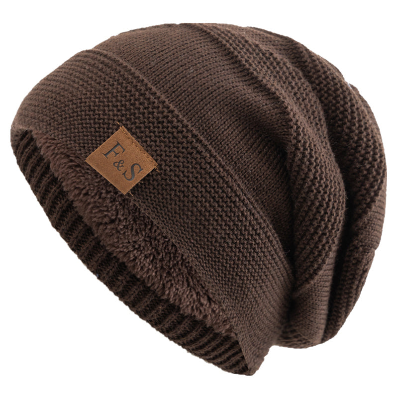Slouchy Winter Hats, Fur Lined Beanie Cap for Men and Women, Warm Casual Knitted Winter Hats