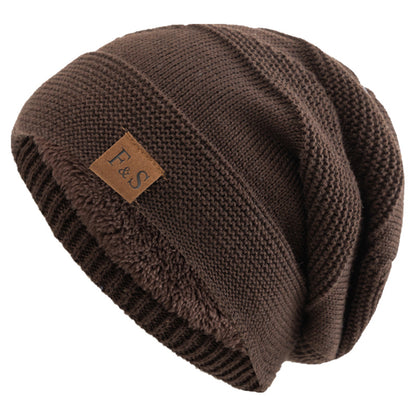 Slouchy Winter Hats, Fur Lined Beanie Cap for Men and Women, Warm Casual Knitted Winter Hats