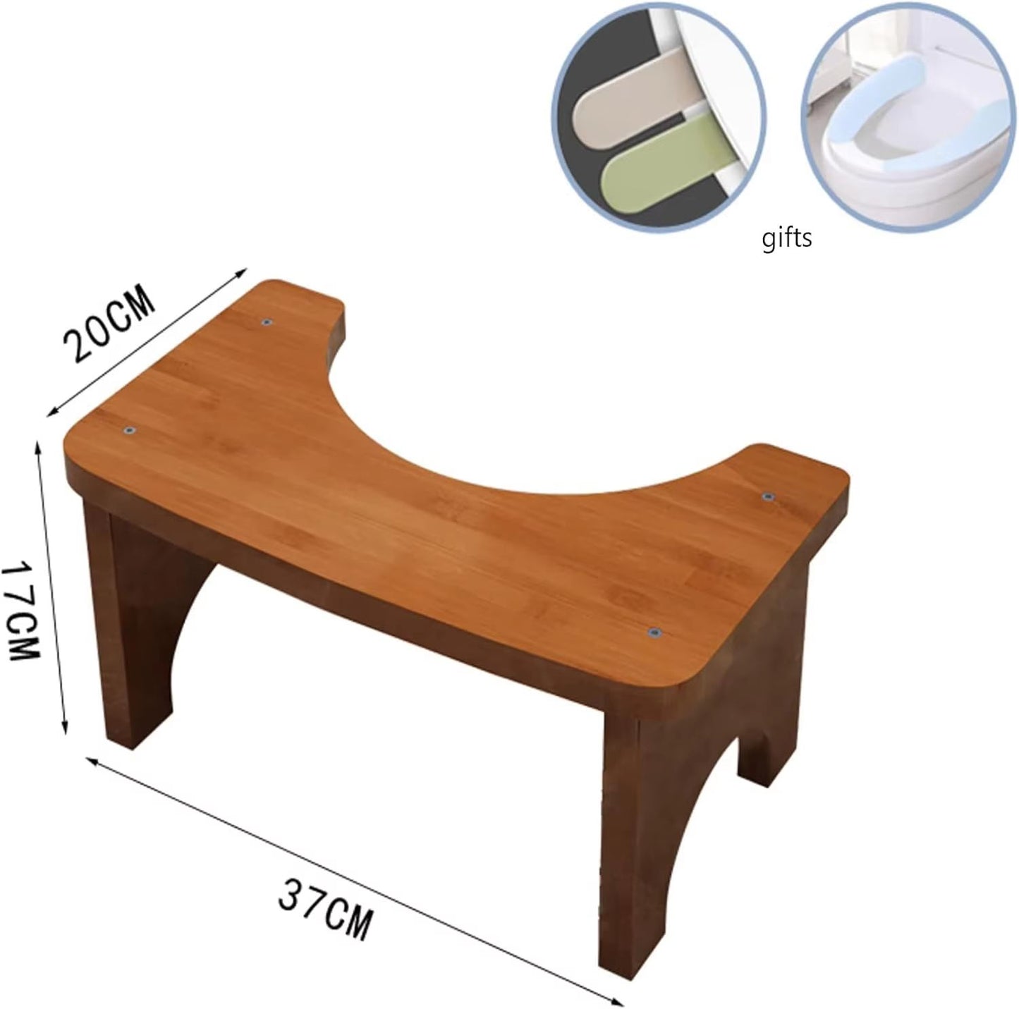 No Installation Bamboo Toilet Stool Non Slip Squatting Bathroom Footrest For Adults And Children 2