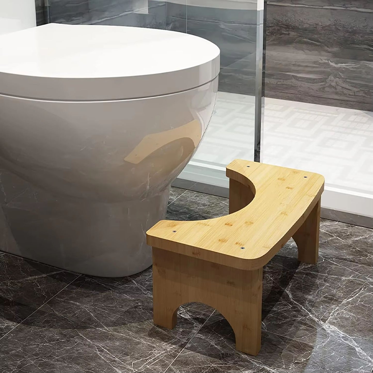 No Installation Bamboo Toilet Stool Non Slip Squatting Bathroom Footrest For Adults And Children 4