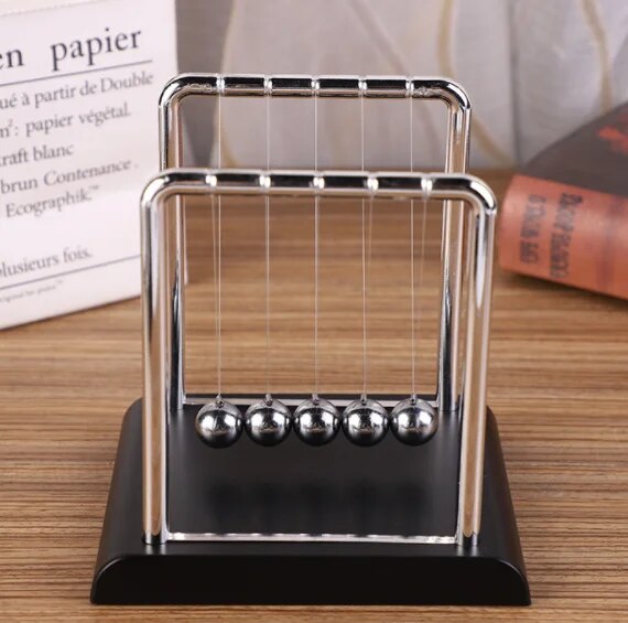 Newtons Cradle Balance Steel Ball Pendulum Desktop Toys Physics Science Stress Relief Gift 5