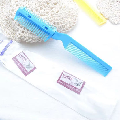 Hair Cutting Comb With Razor Blades Thinning And Trimming Tool For Home And Salon Styling 17