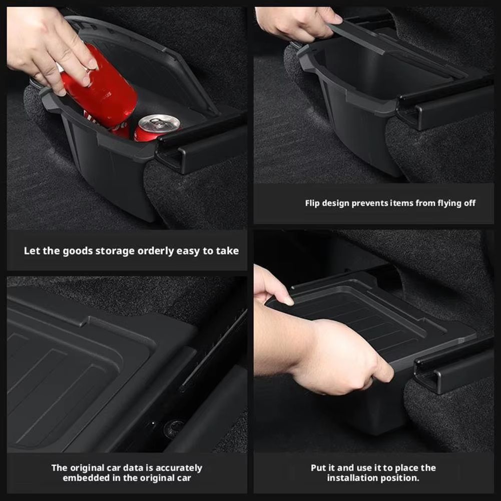TPE Rear Seat Organizer Box For Tesla Model Y Juniper 2025UP 4