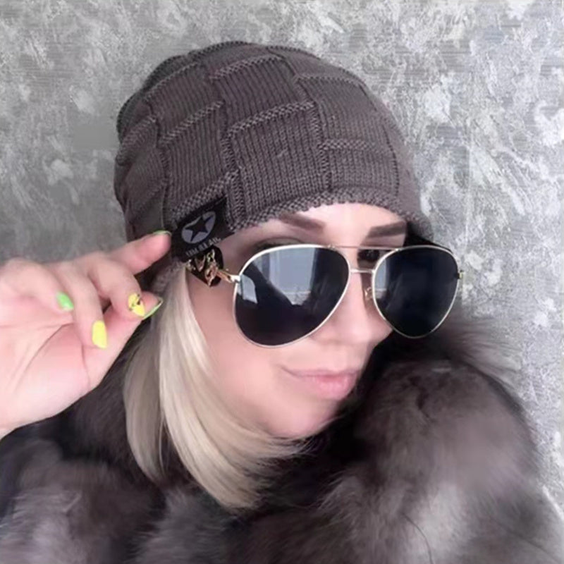 Knit Wool Warm Winter Hat, New Unisex Fleece Lined Beanie Hat, Thick Soft Stretch Hat for Men and Women