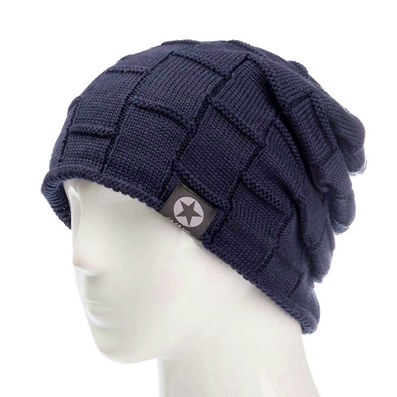 Knit Wool Warm Winter Hat, New Unisex Fleece Lined Beanie Hat, Thick Soft Stretch Hat for Men and Women