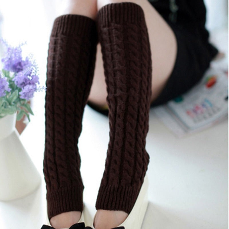 New Women Autumn Winter Leg Warmers Hemp Flowers Knee Pad Leg Warmer For Sports Safety 1