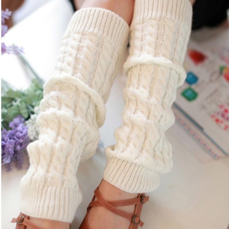 New Women Autumn Winter Leg Warmers Hemp Flowers Knee Pad Leg Warmer For Sports Safety 2