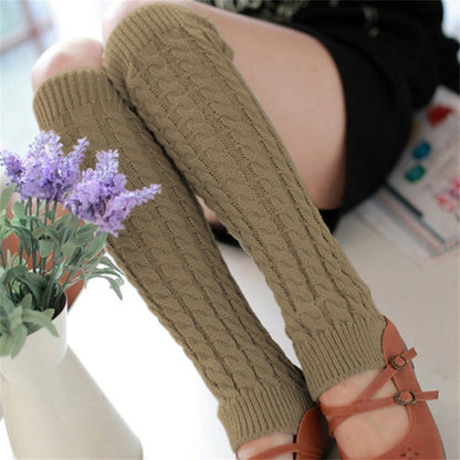 New Women Autumn Winter Leg Warmers Hemp Flowers Knee Pad Leg Warmer For Sports Safety 3