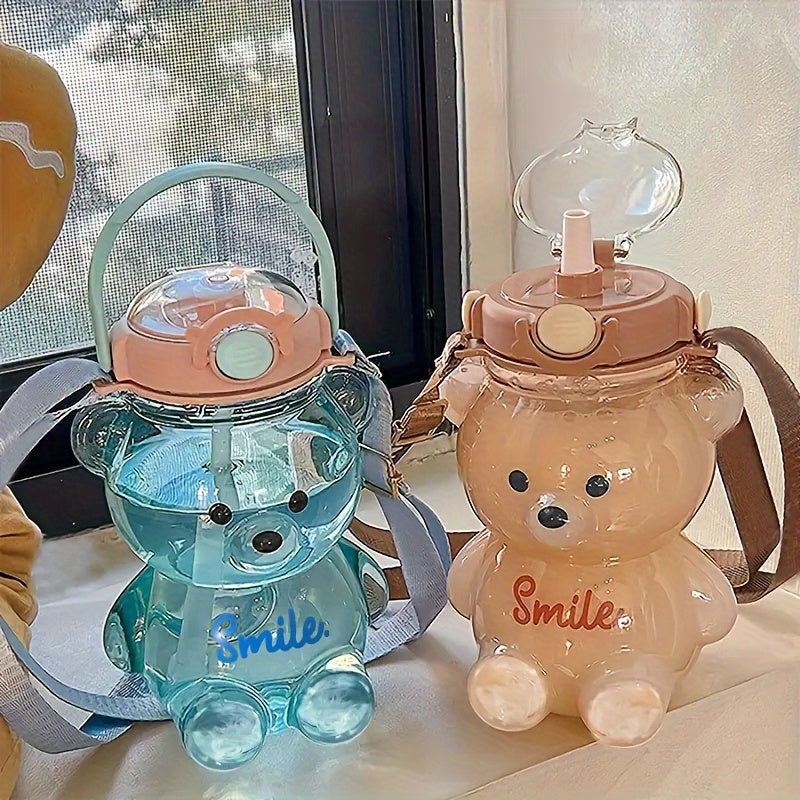 Drinking Kettle Tumbler With Straw Kawaii Water Bottle For Girl Kid Outdoor Cute Bear Cup Various M