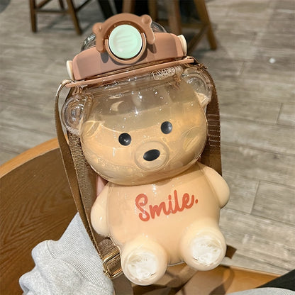 Drinking Kettle Tumbler With Straw Kawaii Water Bottle For Girl Kid Outdoor Cute Bear Cup Various M