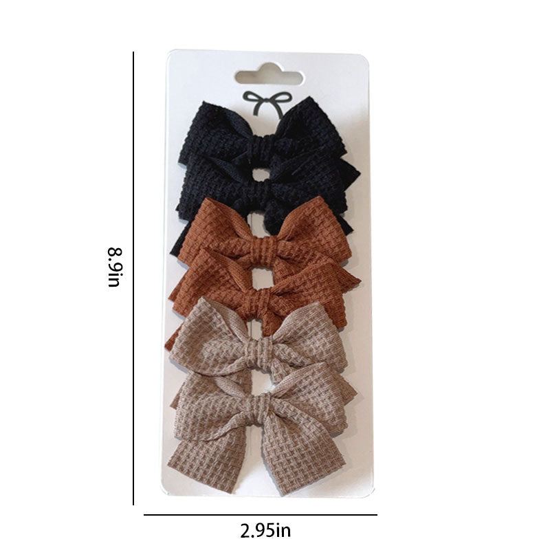 Sweet Plaid Soft Cotton Bow Hairpin Kawaii Color Block Barrettes For Children 1