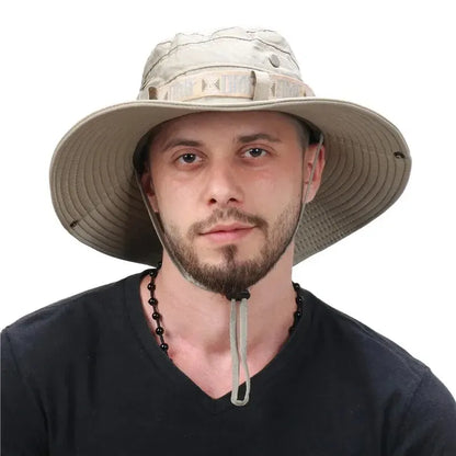 Safari Hunting Hiking Hat Mesh UV Protection Wide Brim Panama Essential Summer Men Bucket Hat Outdo 1
