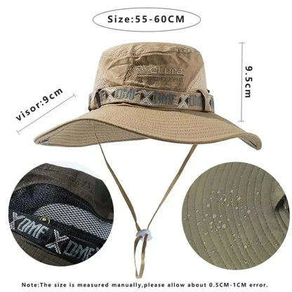 Safari Hunting Hiking Hat Mesh UV Protection Wide Brim Panama Essential Summer Men Bucket Hat Outdo 4