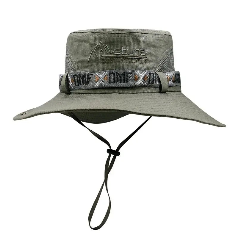 Safari Hunting Hiking Hat Mesh UV Protection Wide Brim Panama Essential Summer Men Bucket Hat Outdo 5