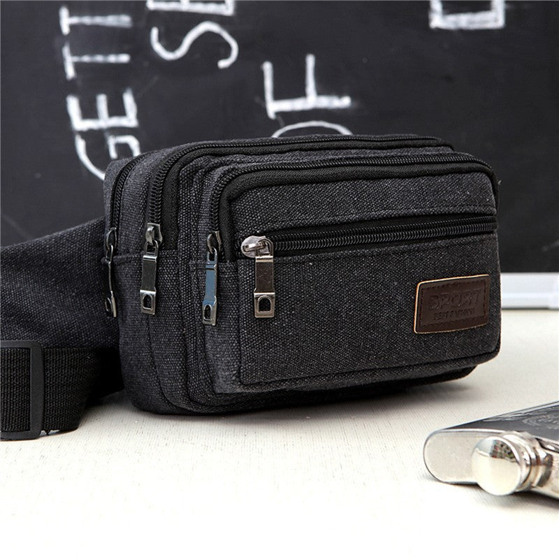 Outdoor Sports Waist Bag, Durable Multifunctional Canvas Waist Pack, High-Capacity Phone Purse