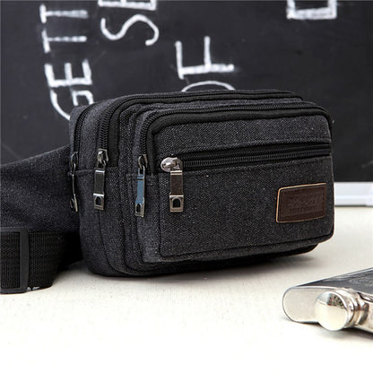 Outdoor Sports Waist Bag, Durable Multifunctional Canvas Waist Pack, High-Capacity Phone Purse