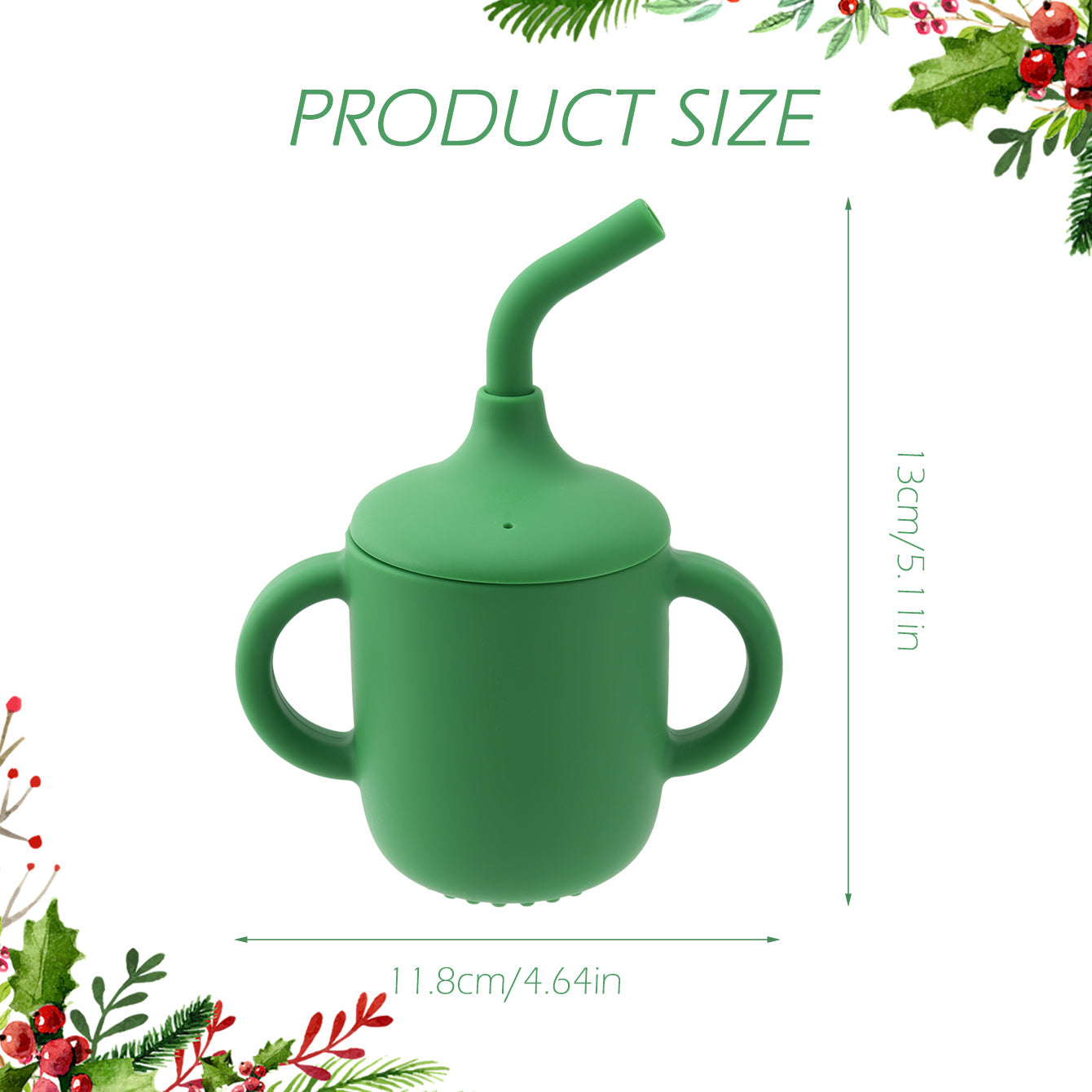 Infant Silicone Learning Cup Double Handle Baby Feeding Straw Color Kids BPA Free Training Drinking 3