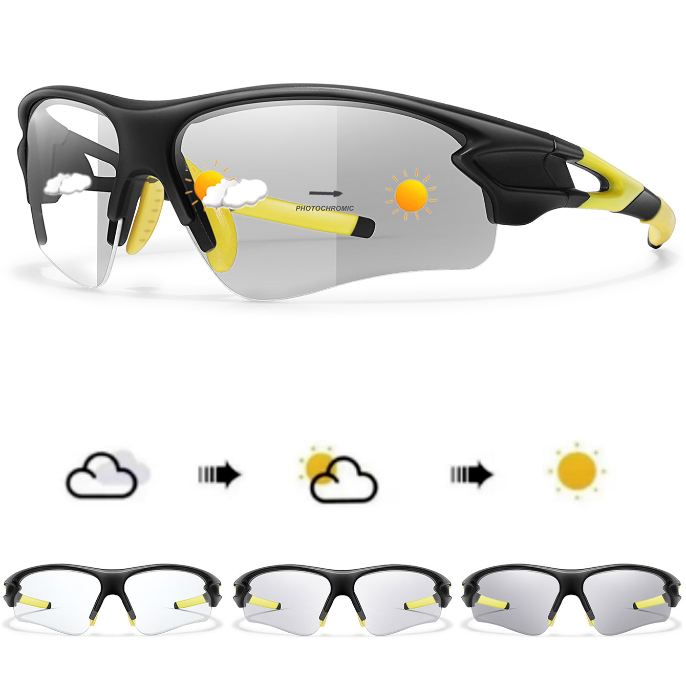 Fashion Photo chromatic Sunglasses for Men and Women, Outdoor Sports Eye wear, Cycling, Running, and Fishing Goggles