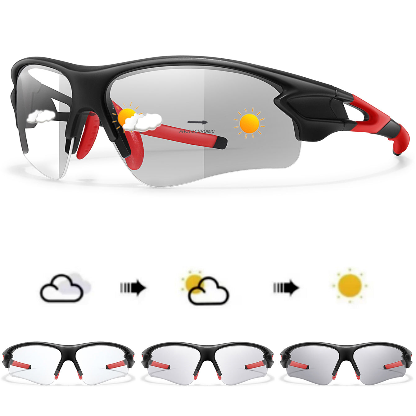 Fashion Photo chromatic Sunglasses for Men and Women, Outdoor Sports Eye wear, Cycling, Running, and Fishing Goggles