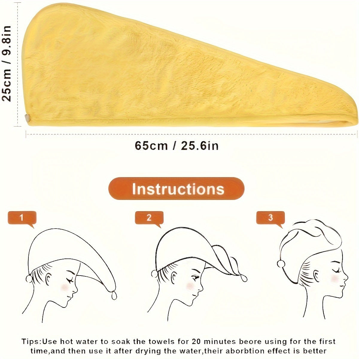Quick-Drying Microfibre Hair Towel Wrap Ultra-Absorbent Hair Dryer Cap for Women Frizzy Hair