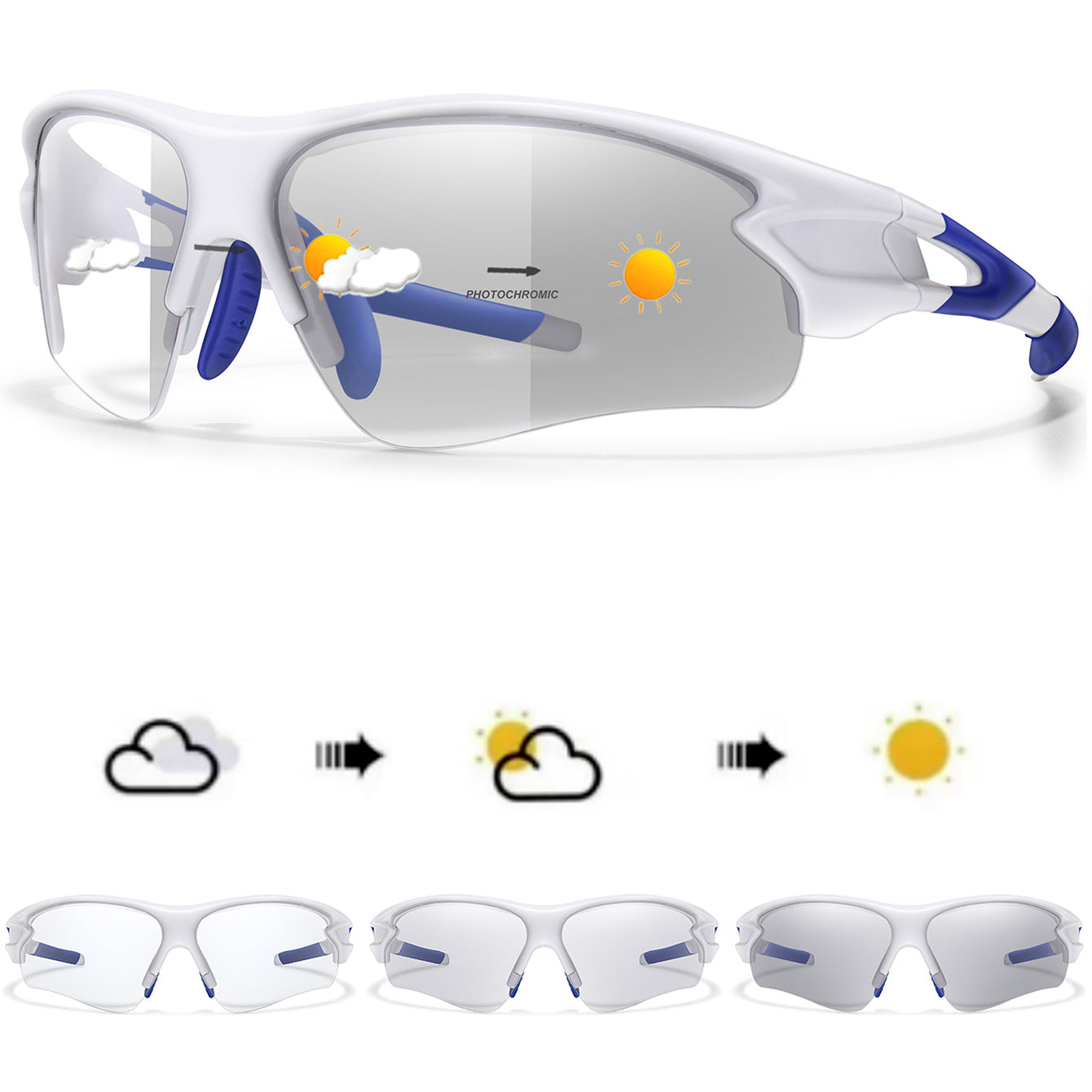 Fashion Photo chromatic Sunglasses for Men and Women, Outdoor Sports Eye wear, Cycling, Running, and Fishing Goggles