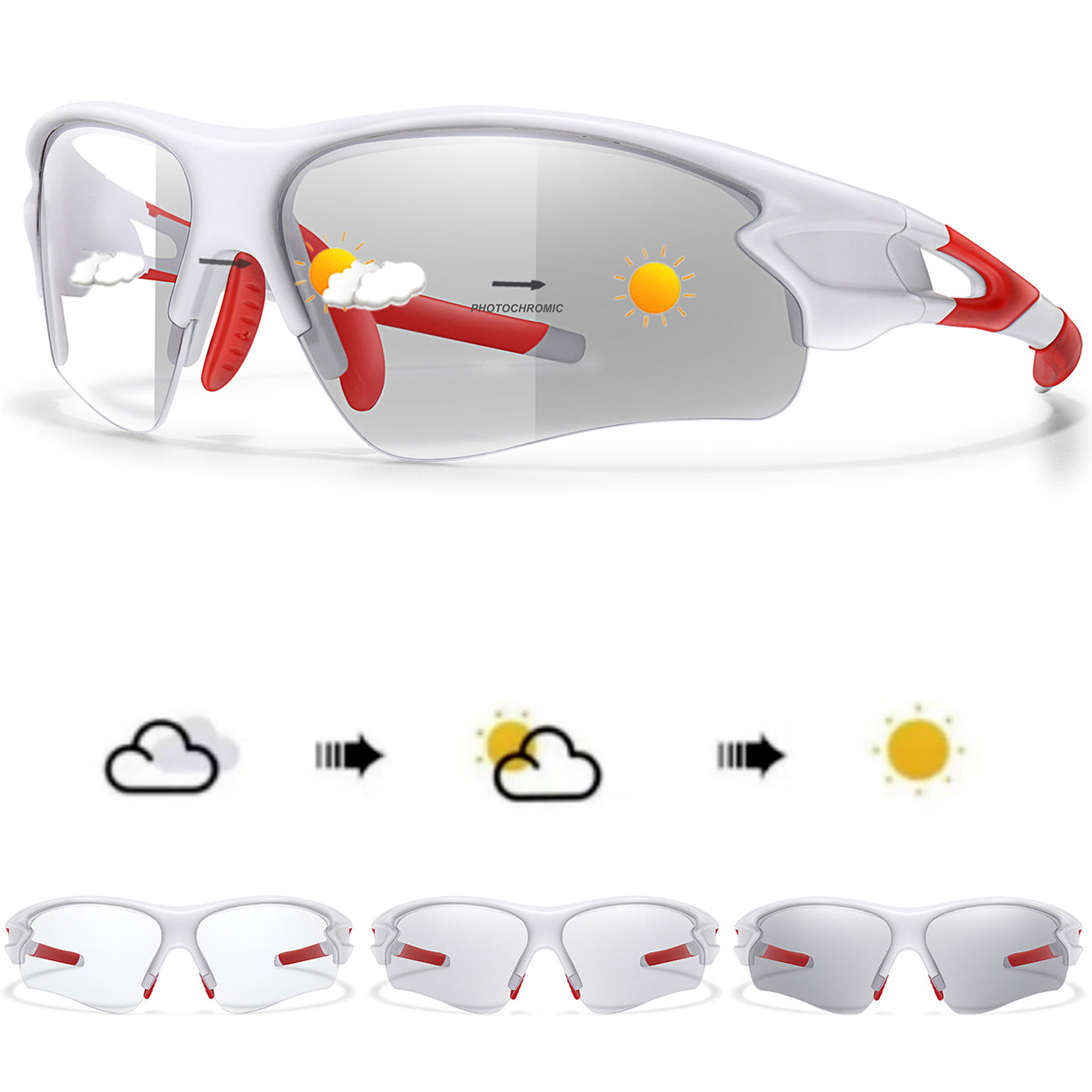 Fashion Photo chromatic Sunglasses for Men and Women, Outdoor Sports Eye wear, Cycling, Running, and Fishing Goggles