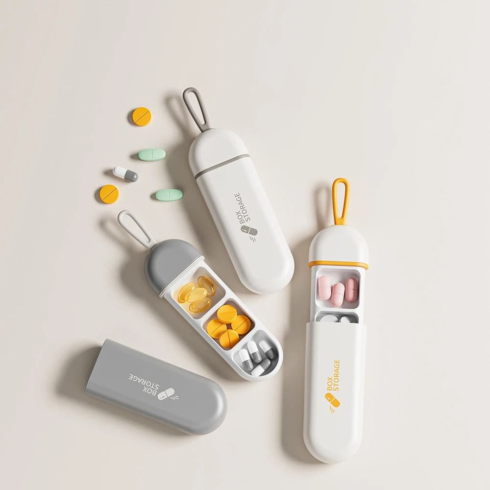 Portable 3 Slot Pill Storage Case for Travel and Daily Use