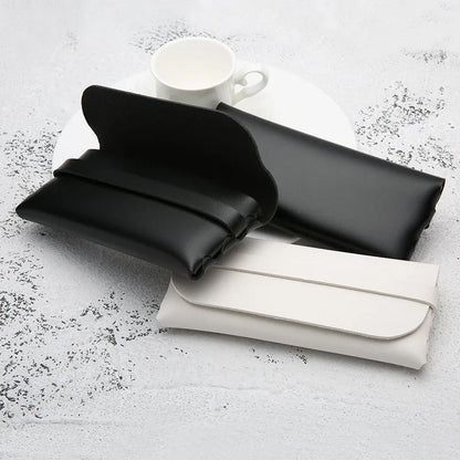 Soft Leather Glasses Case  Protective Minimalist Eyewear Pouch 2