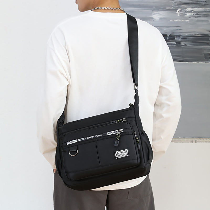Design Oxford Shoulder Bag Large Capacity Mens Casual Multilayer Pocket Fashion Single Shoulder Cro 1