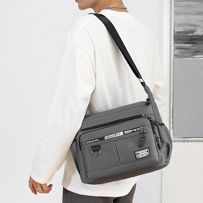 Design Oxford Shoulder Bag Large Capacity Mens Casual Multilayer Pocket Fashion Single Shoulder Cro 2
