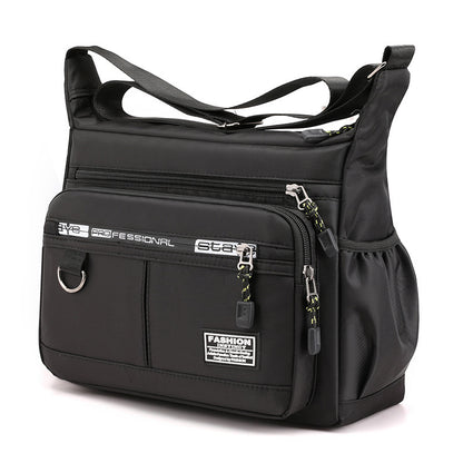 Design Oxford Shoulder Bag Large Capacity Mens Casual Multilayer Pocket Fashion Single Shoulder Cro 6