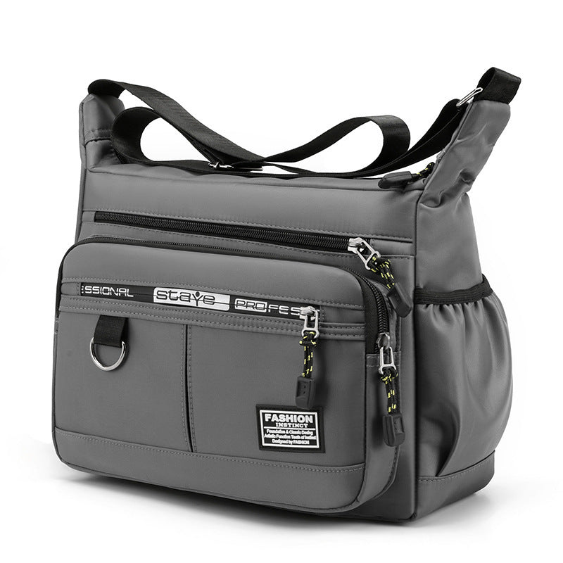 Design Oxford Shoulder Bag Large Capacity Mens Casual Multilayer Pocket Fashion Single Shoulder Cro 7
