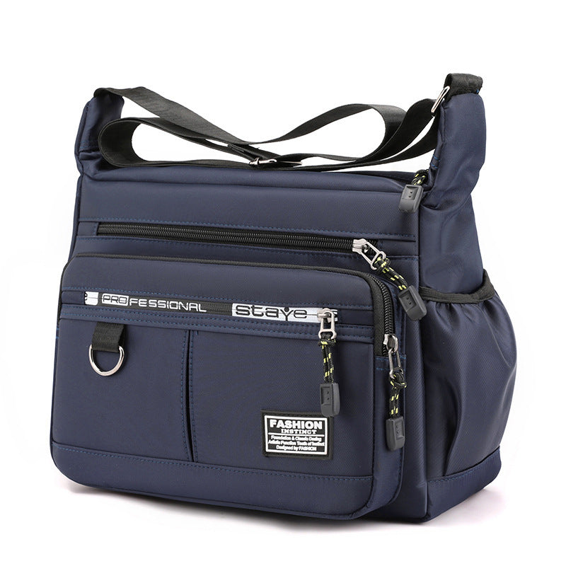 Design Oxford Shoulder Bag Large Capacity Mens Casual Multilayer Pocket Fashion Single Shoulder Cro 8
