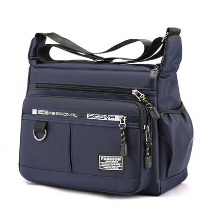 Design Oxford Shoulder Bag Large Capacity Mens Casual Multilayer Pocket Fashion Single Shoulder Cro 8