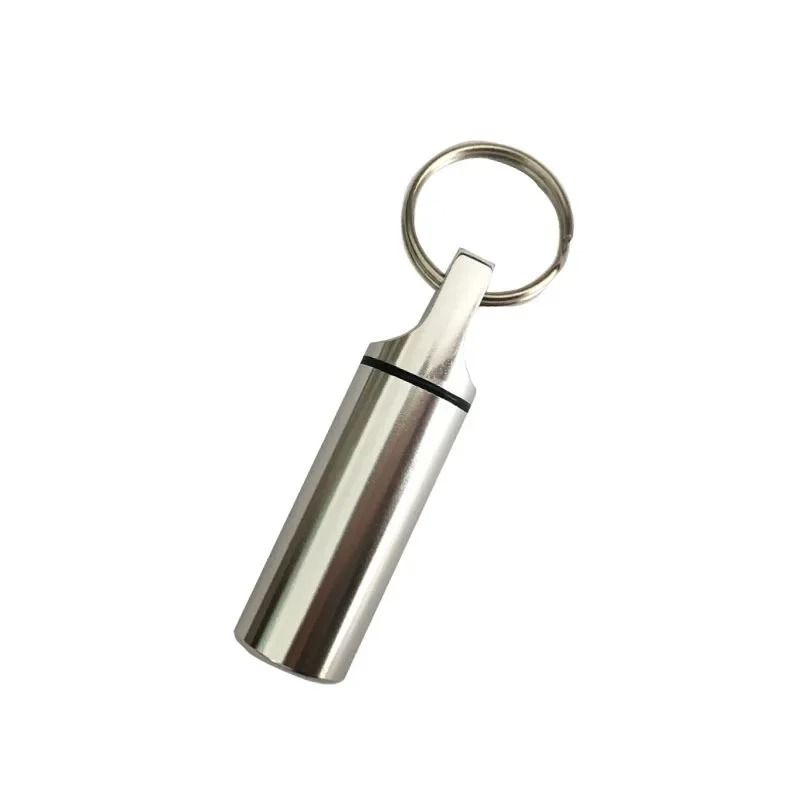 Aluminum Waterproof Pill Box Case With Keychain Storage For Vitamins And Daily Medication 10